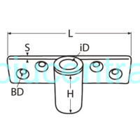 Nerūdijančio plieno Irklo laikiklis